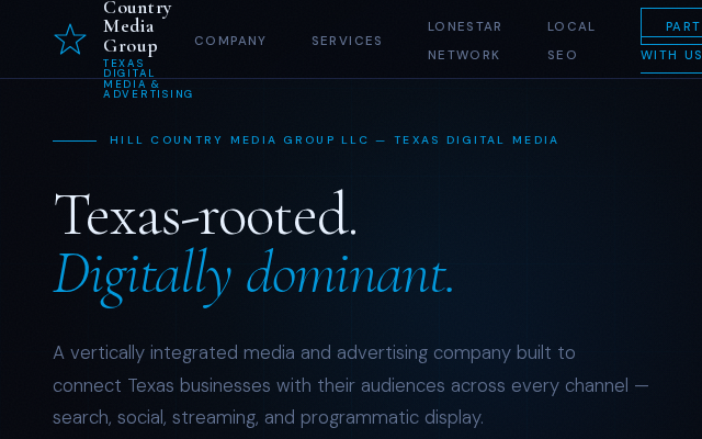 Screenshot of Hill Country Media Group website
